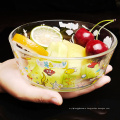 Haonai 600ml glass bowl mixing bowl custom printed bowl fruit bowl